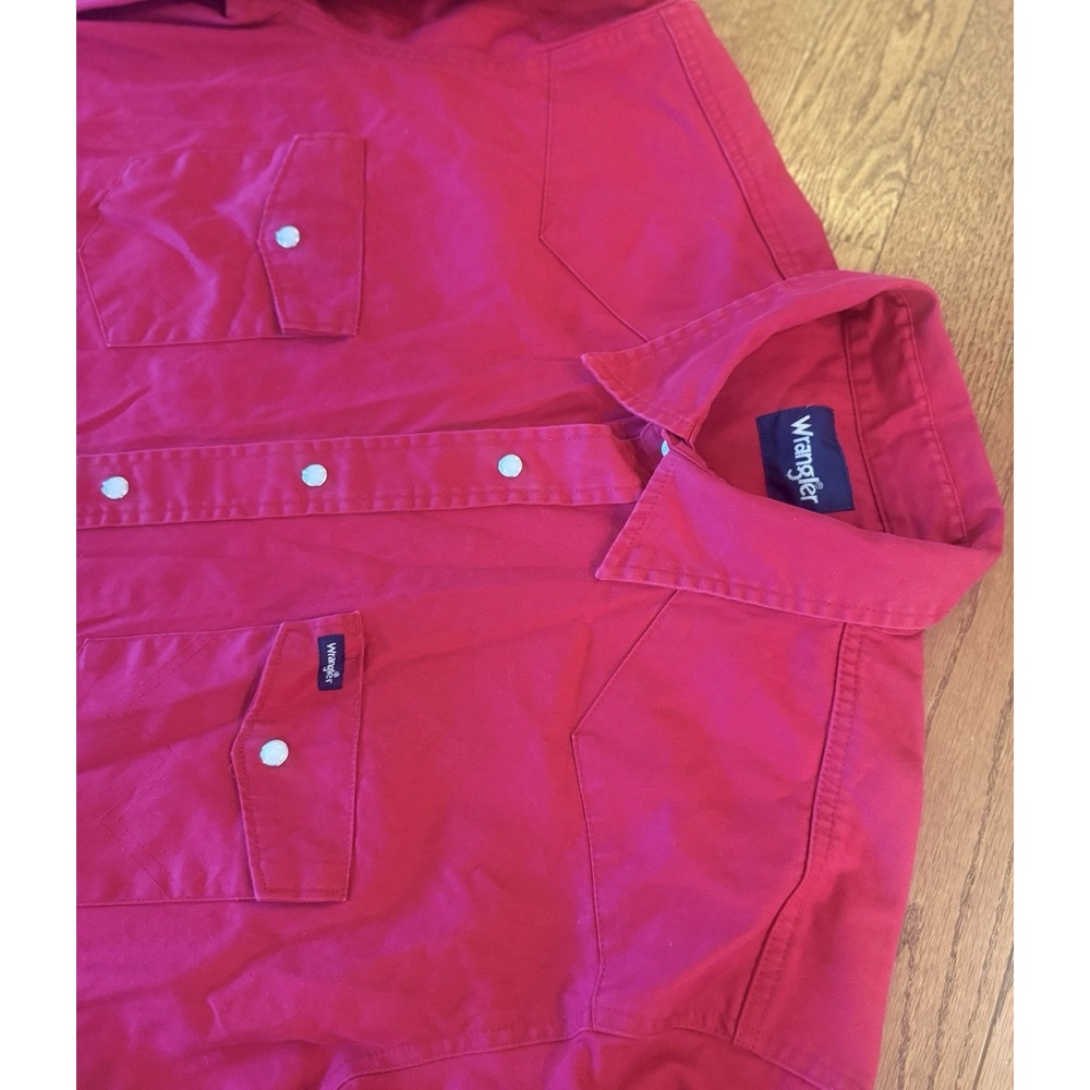 Wrangler Cowboy Cut Heavyweight Sturdy Western Pearl Snap Shirt Men's XXL Red